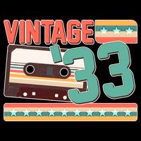 Vintage 1933 90th Birthday Cassette Tape 7-Panel Snapback Hat