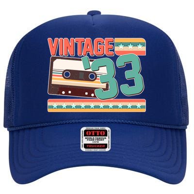 Vintage 1933 90th Birthday Cassette Tape High Crown Mesh Back Trucker Hat