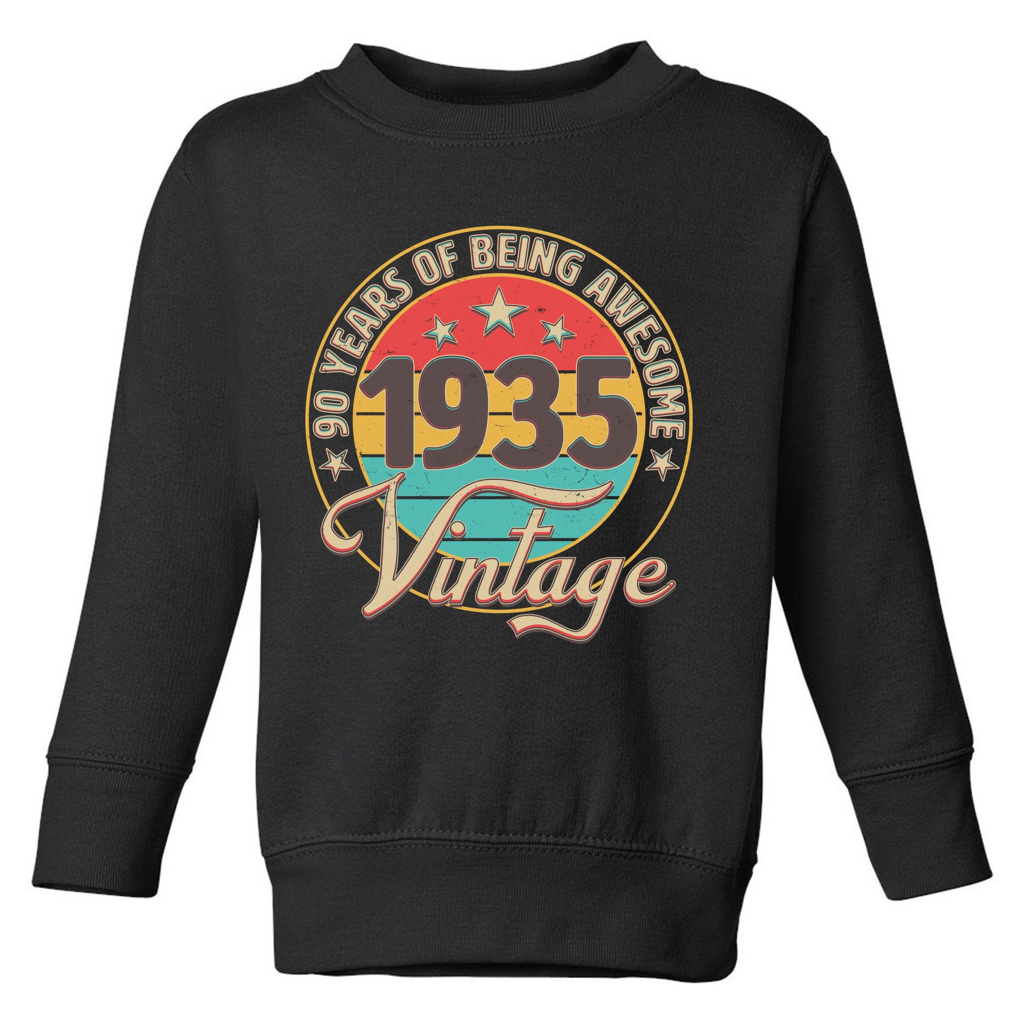 Vintage 1935 90 Years Of Being Awesome Toddler Sweatshirt