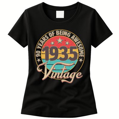 Vintage 1935 90 Years Of Being Awesome Womens T-Shirt