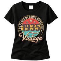 Vintage 1935 90 Years Of Being Awesome Womens T-Shirt