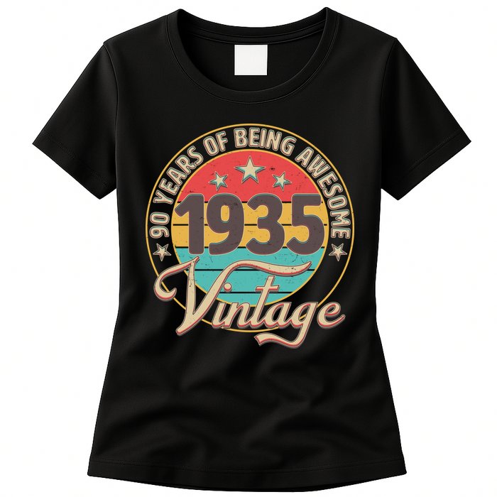 Vintage 1935 90 Years Of Being Awesome Womens T-Shirt