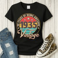 Vintage 1935 90 Years Of Being Awesome Womens T-Shirt