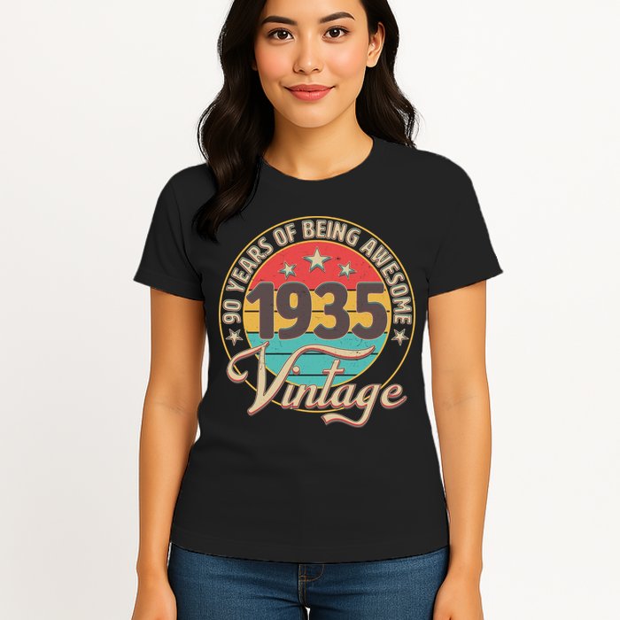 Vintage 1935 90 Years Of Being Awesome Womens T-Shirt