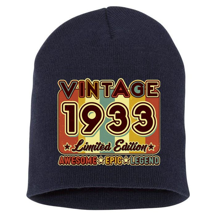 Vintage 1933 90th Birthday Limited Edition Awesome Epic Legend Short Acrylic Beanie