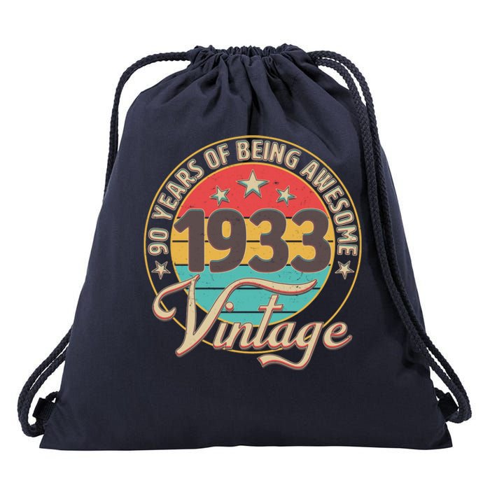 Vintage 1933 90 Years Of Being Awesome Drawstring Bag