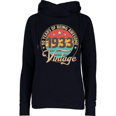 Vintage 1933 90 Years Of Being Awesome Womens Funnel Neck Pullover Hood