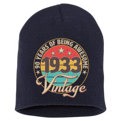 Vintage 1933 90 Years Of Being Awesome Short Acrylic Beanie