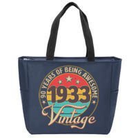 Vintage 1933 90 Years Of Being Awesome Zip Tote Bag