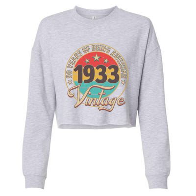 Vintage 1933 90 Years Of Being Awesome Cropped Pullover Crew