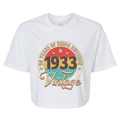 Vintage 1933 90 Years Of Being Awesome Bella+Canvas Jersey Crop Tee