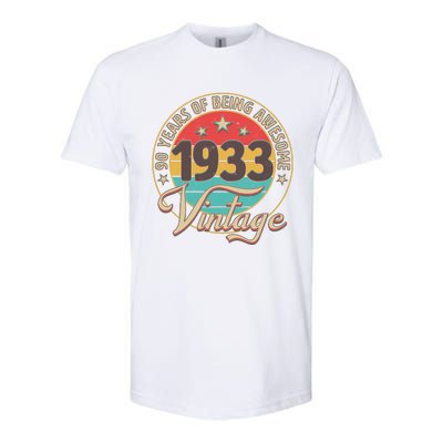 Vintage 1933 90 Years Of Being Awesome Softstyle® CVC T-Shirt