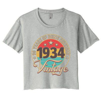 Vintage 1934 90 Years Of Being Awesome Women's Crop Top Tee