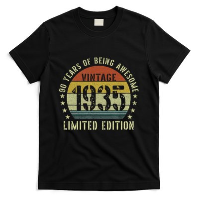 Vintage 1935 90th Birthday Gifts 90 Year Old T-Shirt