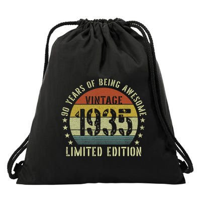 Vintage 1935 90th Birthday Gifts 90 Year Old Drawstring Bag