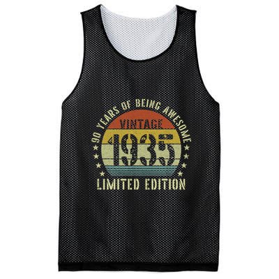 Vintage 1935 90th Birthday Gifts 90 Year Old Mesh Reversible Basketball Jersey Tank