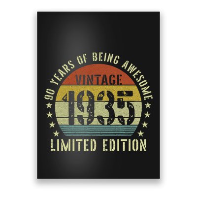 Vintage 1935 90th Birthday Gifts 90 Year Old Poster