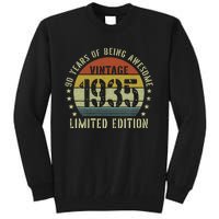 Vintage 1935 90th Birthday Gifts 90 Year Old Tall Sweatshirt