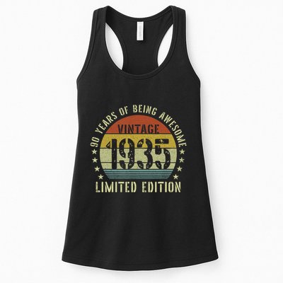Vintage 1935 90th Birthday Gifts 90 Year Old Womens Tank Top