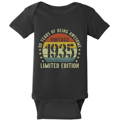 Vintage 1935 90th Birthday Gifts 90 Year Old Baby Bodysuit