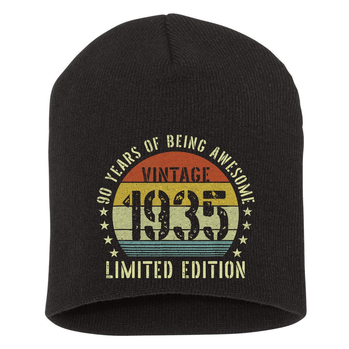 Vintage 1935 90th Birthday Gifts 90 Year Old Short Acrylic Beanie