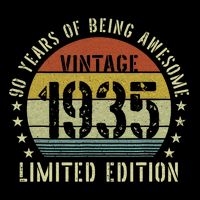 Vintage 1935 90th Birthday Gifts 90 Year Old Kids T-Shirt