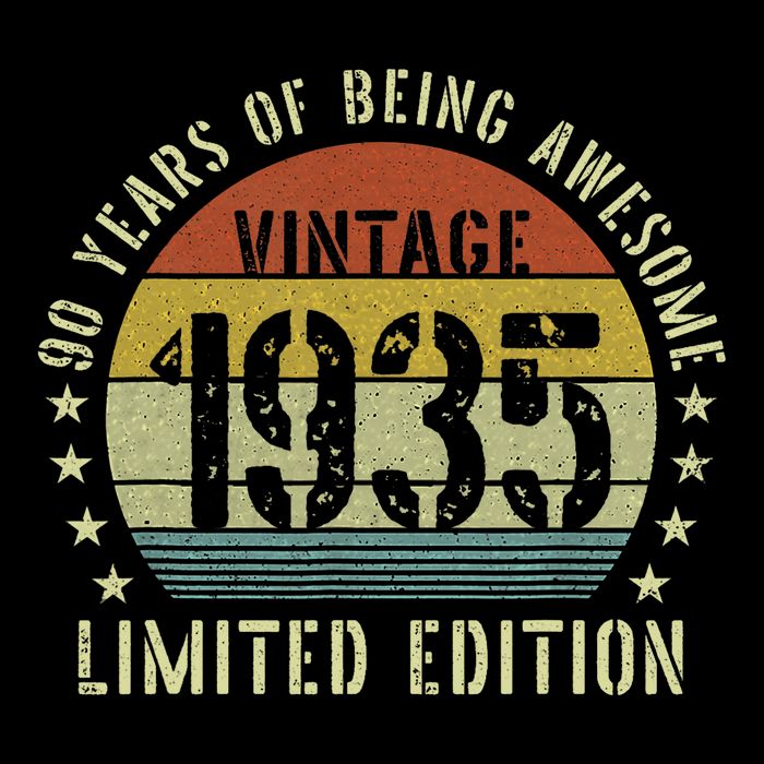 Vintage 1935 90th Birthday Gifts 90 Year Old Kids T-Shirt
