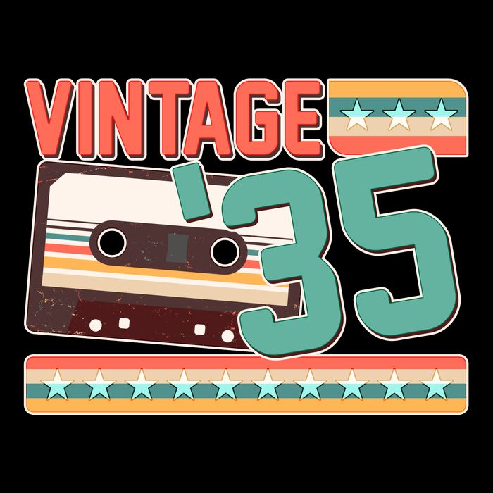 Vintage 1935 90th Birthday Cassette Tape Apron