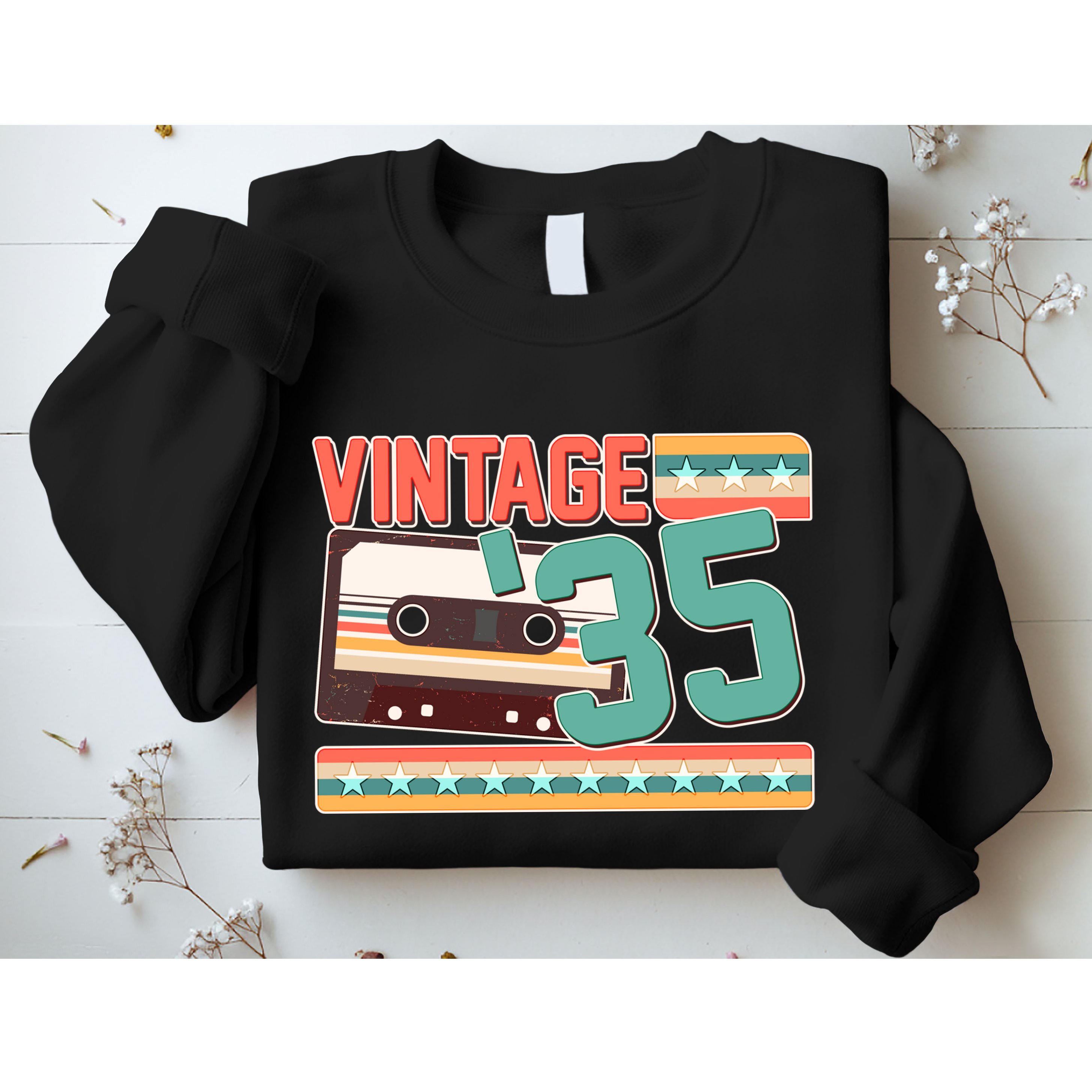 Vintage 1935 90th Birthday Cassette Tape Sweatshirt