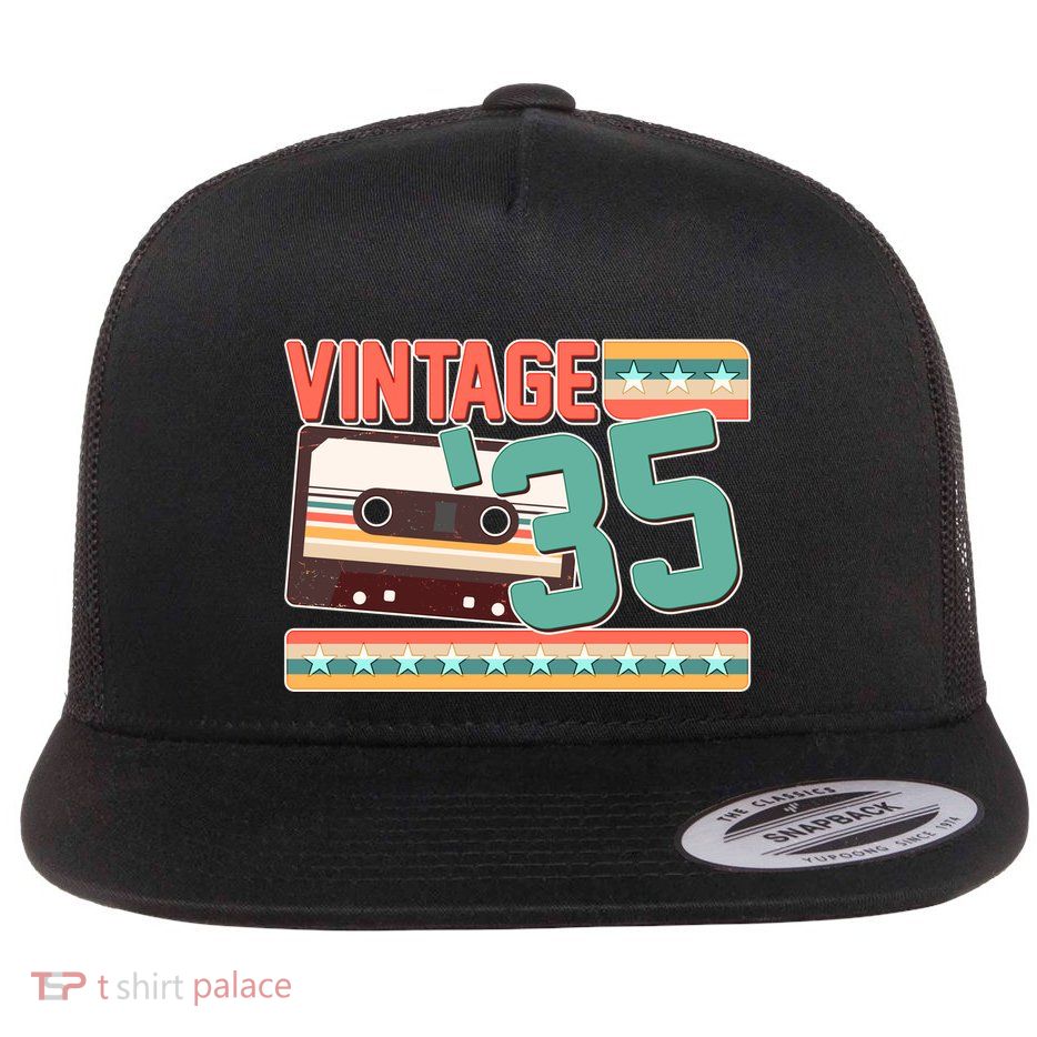 Vintage 1935 90th Birthday Cassette Tape Flatbill Hat