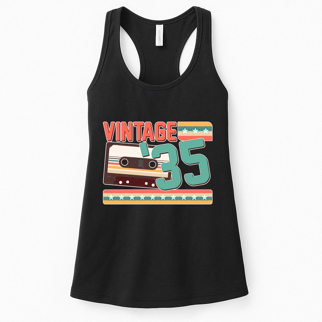 Vintage 1935 90th Birthday Cassette Tape Womens Tank Top