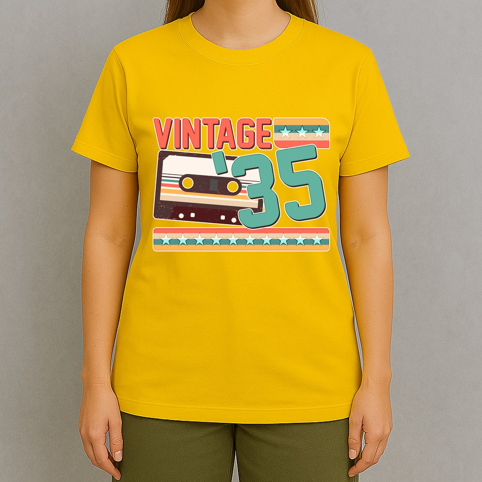 Vintage 1935 90th Birthday Cassette Tape T-Shirt