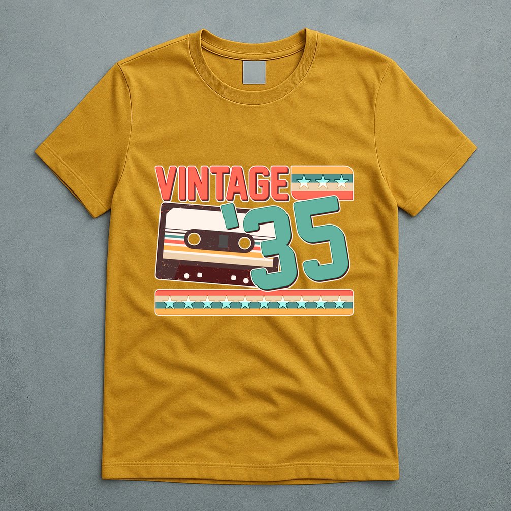 Vintage 1935 90th Birthday Cassette Tape T-Shirt
