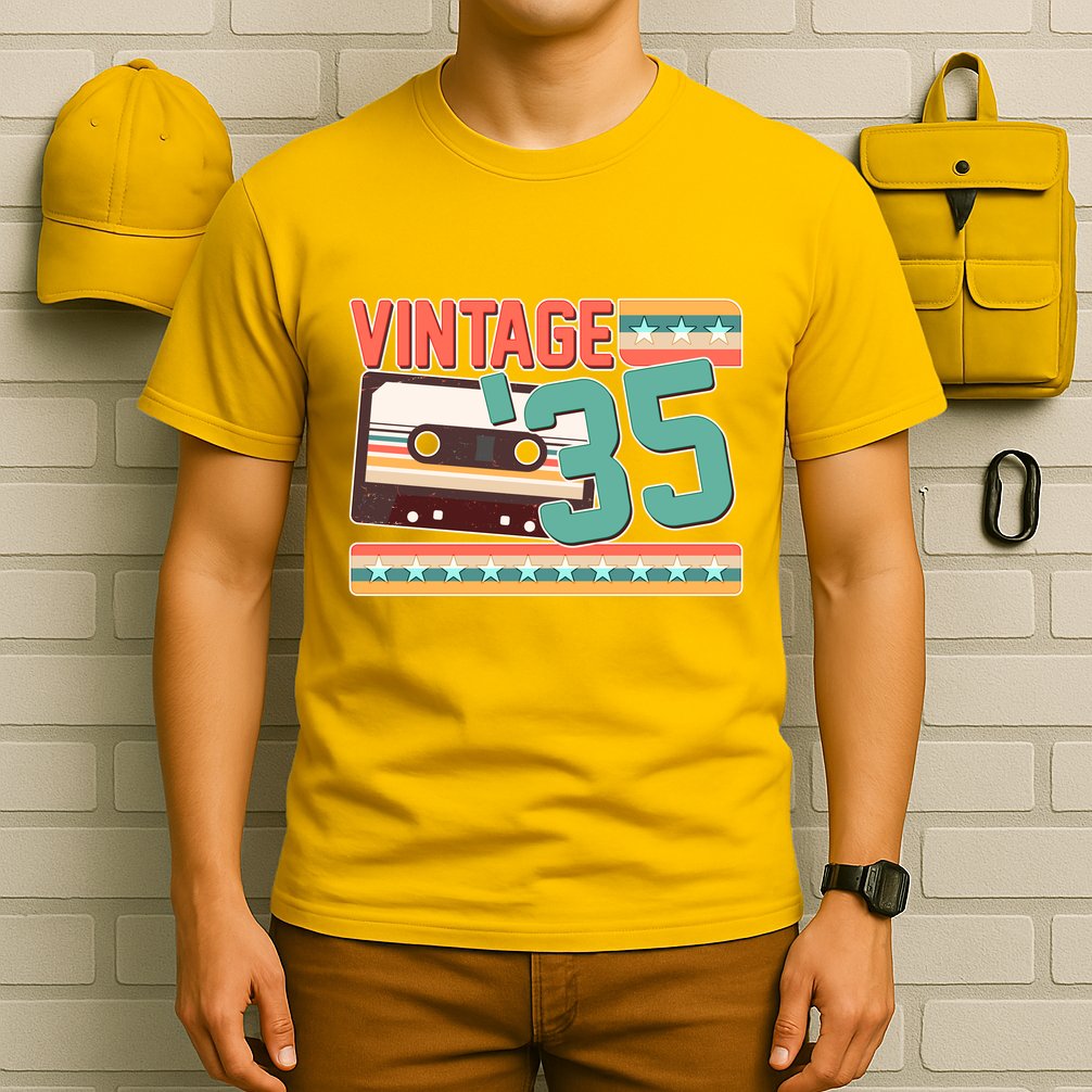 Vintage 1935 90th Birthday Cassette Tape T-Shirt