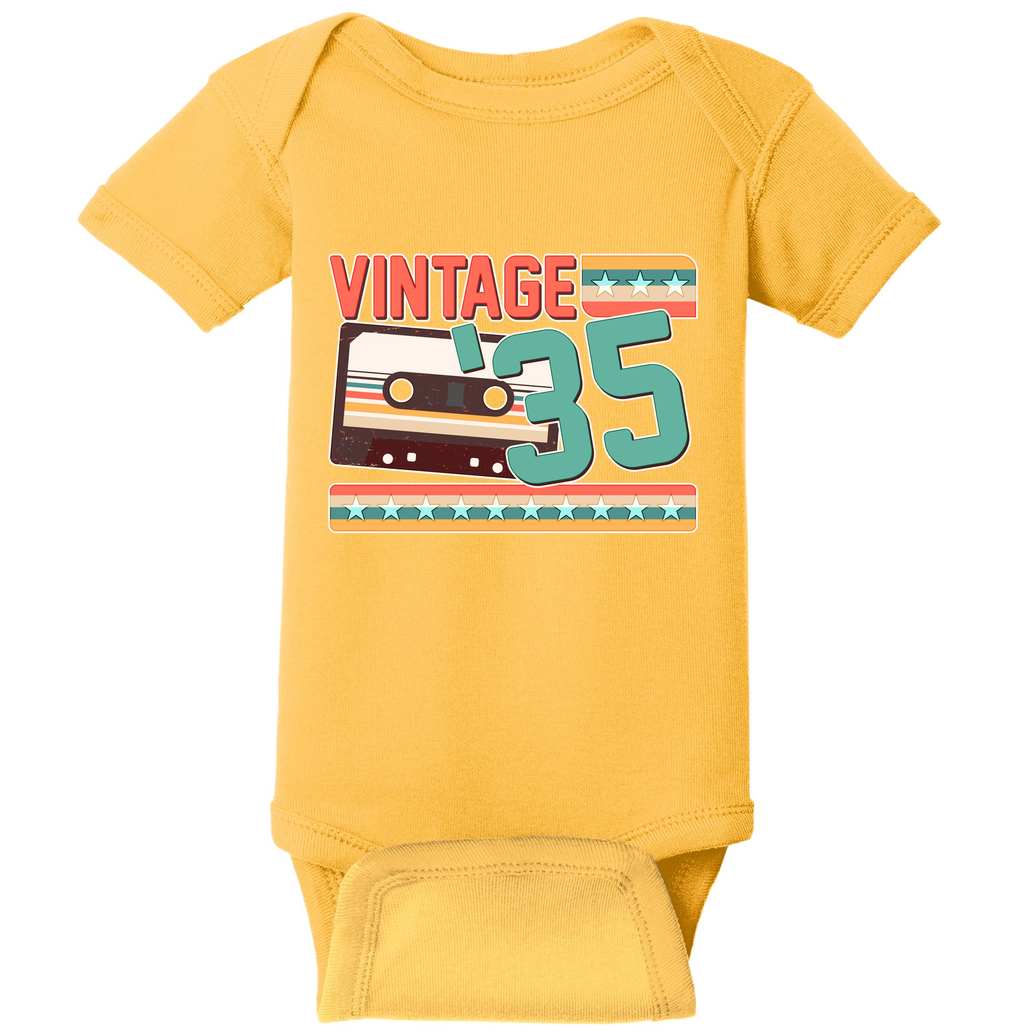 Vintage 1935 90th Birthday Cassette Tape Baby Bodysuit