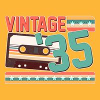 Vintage 1935 90th Birthday Cassette Tape Hat