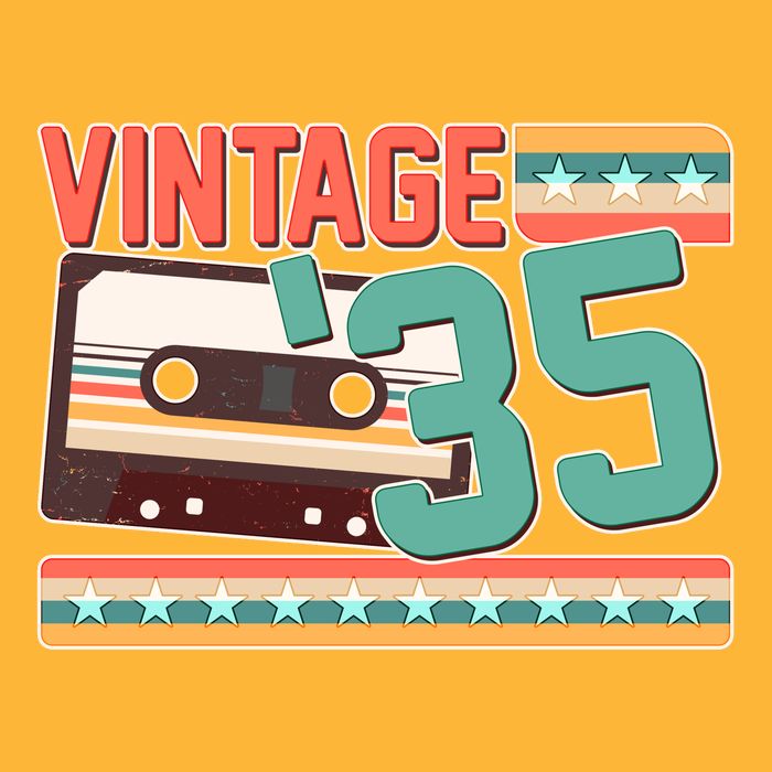 Vintage 1935 90th Birthday Cassette Tape Hat