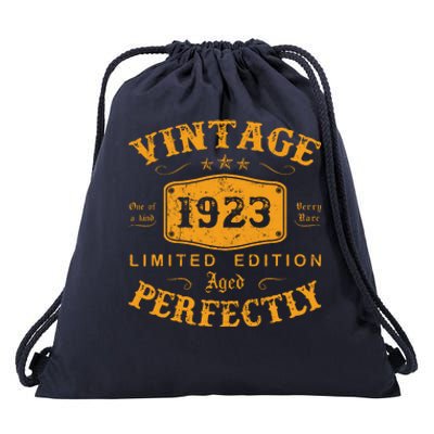 Vintage 1923 99 Birthday Gifts 99th Birthday Gifts Drawstring Bag