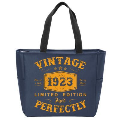 Vintage 1923 99 Birthday Gifts 99th Birthday Gifts Zip Tote Bag