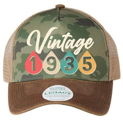Vintage 1935 90th Birthday Retro Teardrop Design Legacy Tie Dye Trucker Hat
