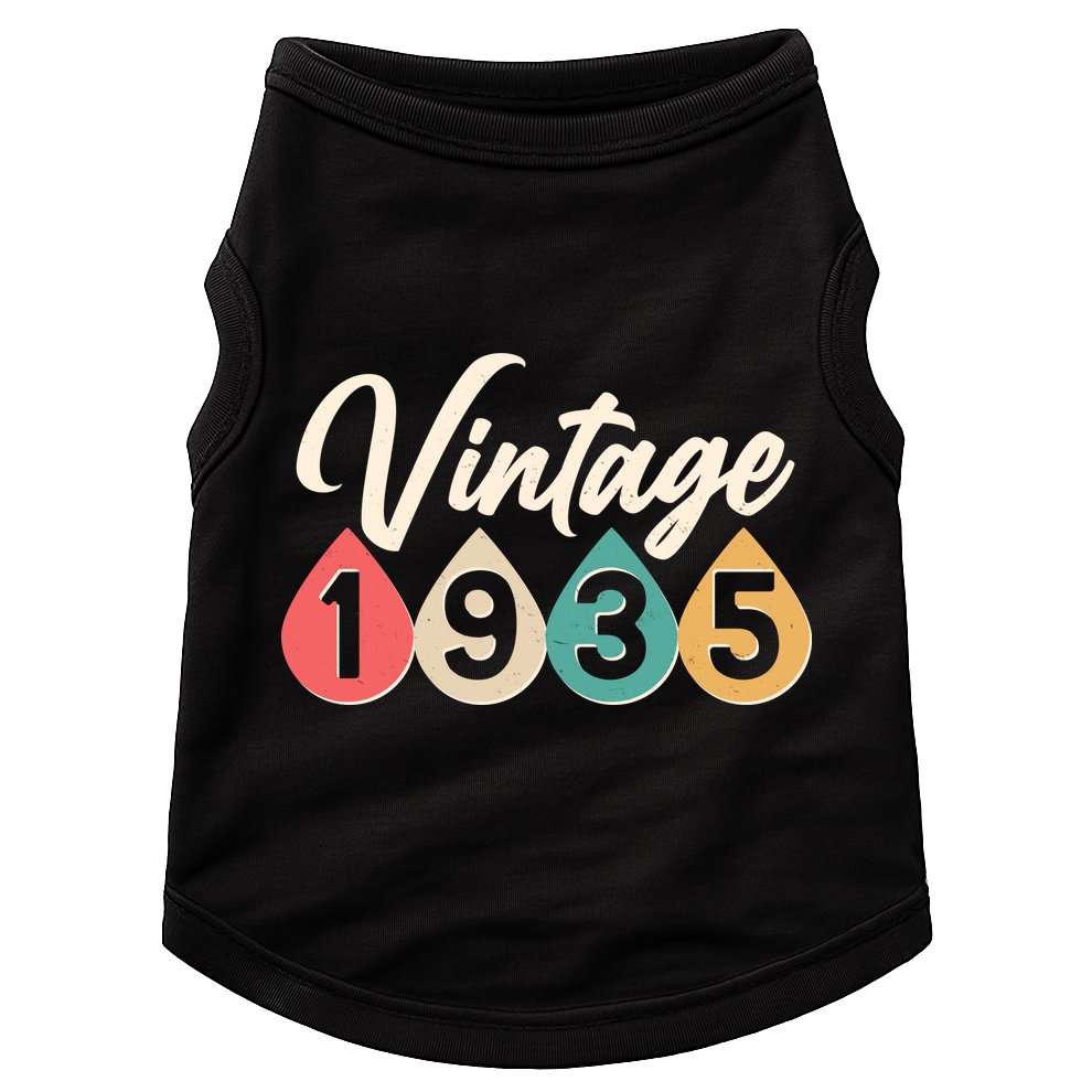 Vintage 1935 90th Birthday Retro Teardrop Design Doggie Tank