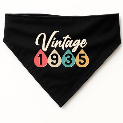 Vintage 1935 90th Birthday Retro Teardrop Design USA-Made Doggie Bandana
