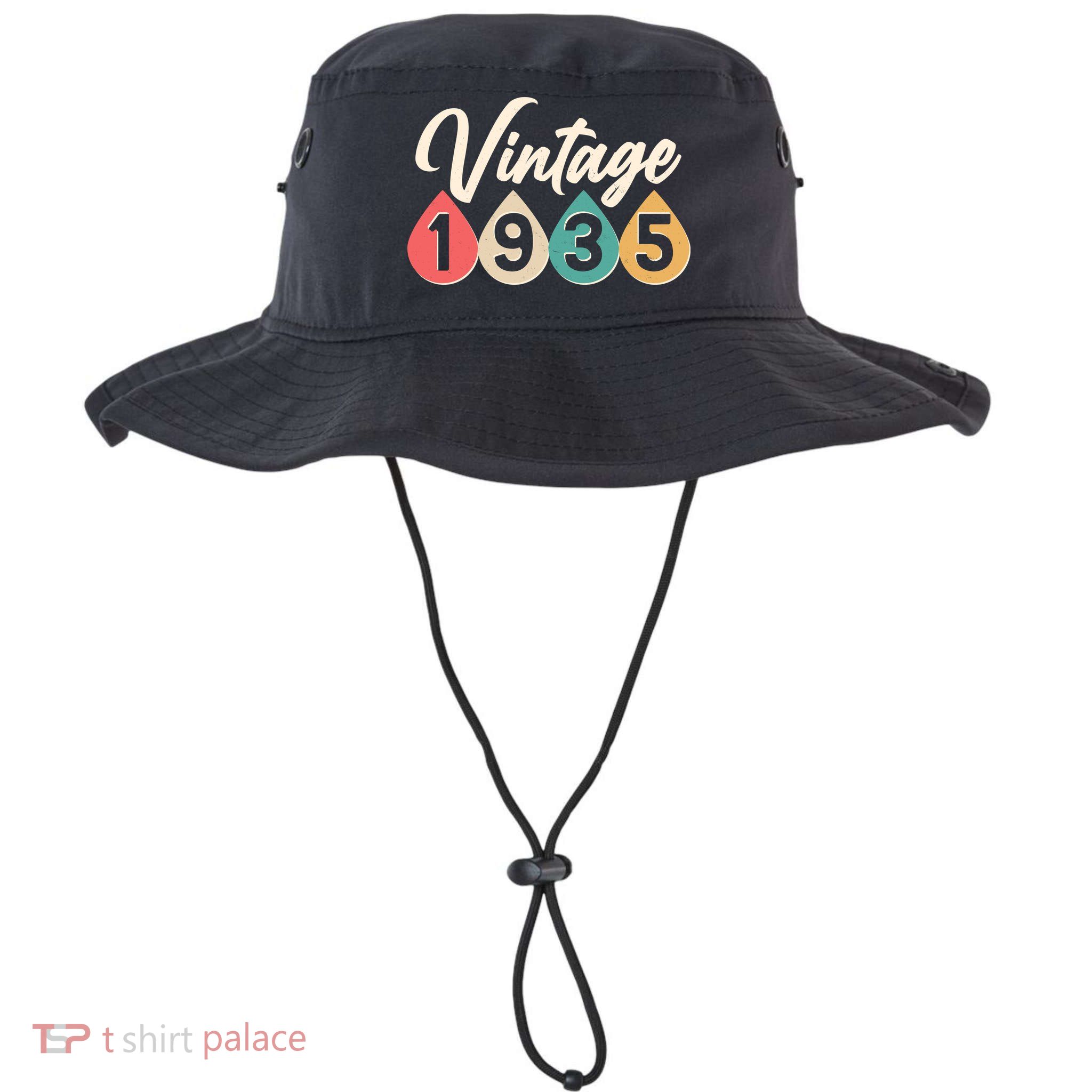Vintage 1935 90th Birthday Retro Teardrop Design Bucket Hat