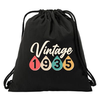 Vintage 1935 90th Birthday Retro Teardrop Design Drawstring Bag