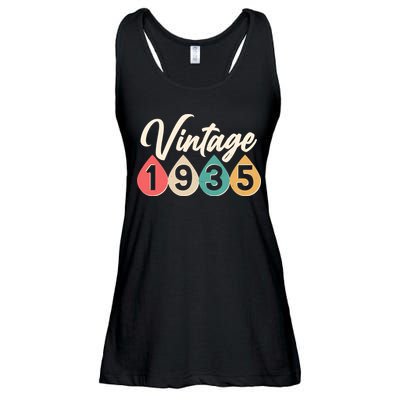 Vintage 1935 90th Birthday Retro Teardrop Design Ladies Essential Flowy Tank