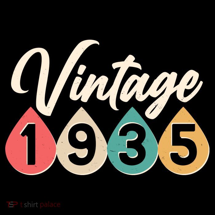 Vintage 1935 90th Birthday Retro Teardrop Design Flatbill Hat