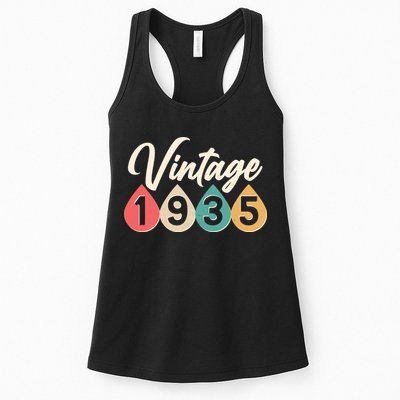 Vintage 1935 90th Birthday Retro Teardrop Design Womens Tank Top
