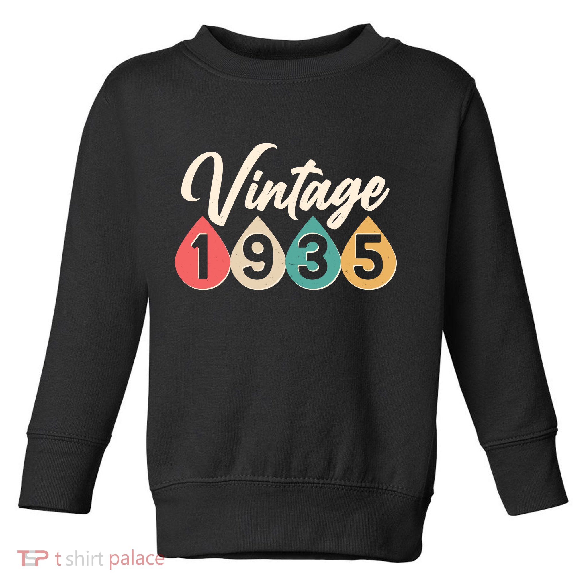 Vintage 1935 90th Birthday Retro Teardrop Design Toddler Sweatshirt