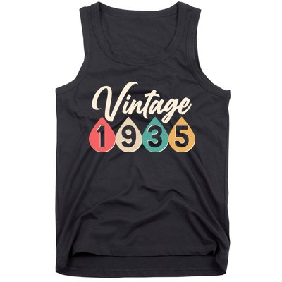 Vintage 1935 90th Birthday Retro Teardrop Design Tank Top