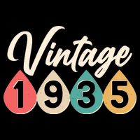 Vintage 1935 90th Birthday Retro Teardrop Design Womens T-Shirt